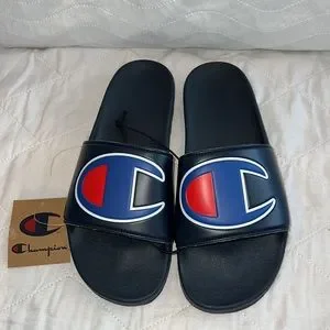 Champion | Shoes | Champion Big Logo Navy Slide Sandals Size  display picture 2